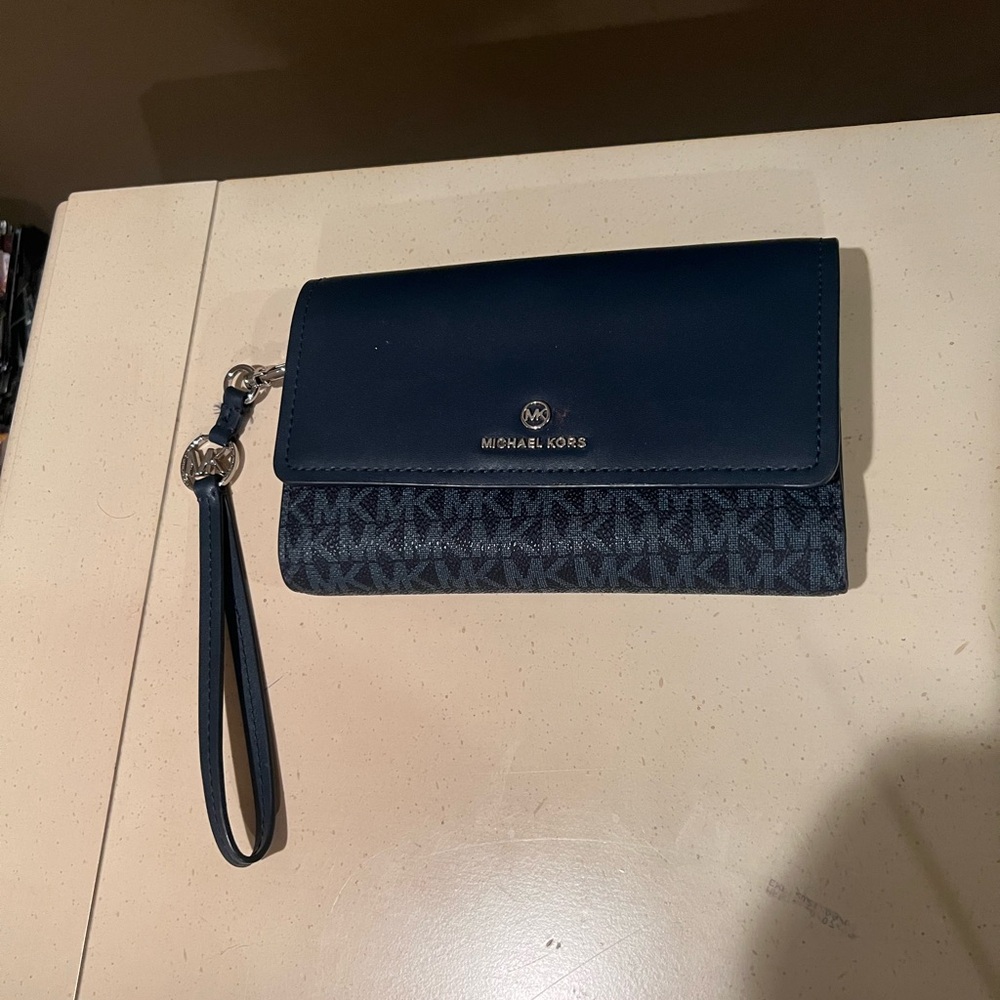 Michael Kors Dark Blue Wristlet